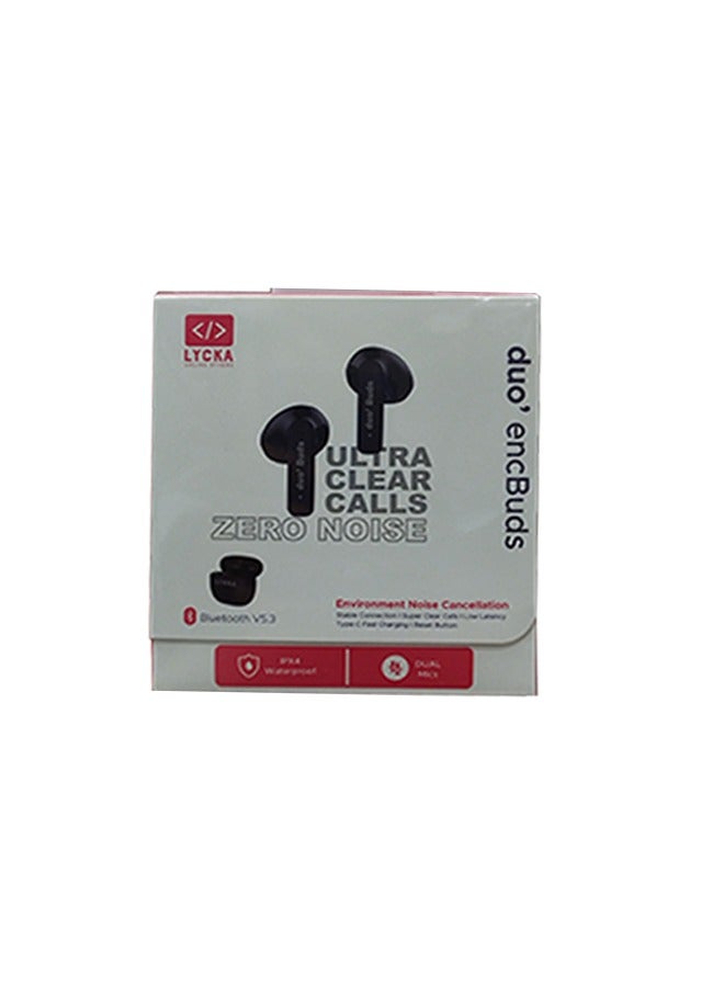 Lycka duo ENC Earbuds, Zero Noise Ultra Clear Voice Call Black Color Waterproof - Image 2