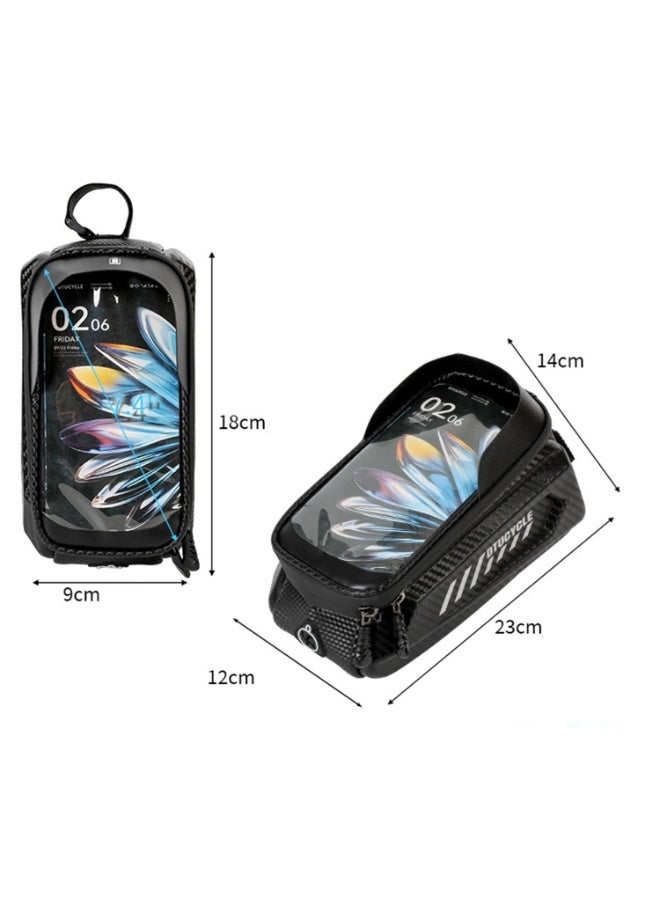 DIOTTI Waterproof Bike Frame Bag with Phone Holder, Top Tube Handlebar Bag with Sun Visor & Sensitive Touch Screen, Fits Smartphones Under 7", Large Capacity Cycling Accessories - Image 5