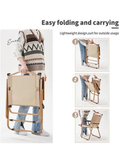 Generic Foldable Fishing Camping Chair Portable Wooden Beach Chair Outdoor Picnic Chair Beach Chair, Outdoor Armchair for Camping Travel and Outdoor Activities  - Image 5