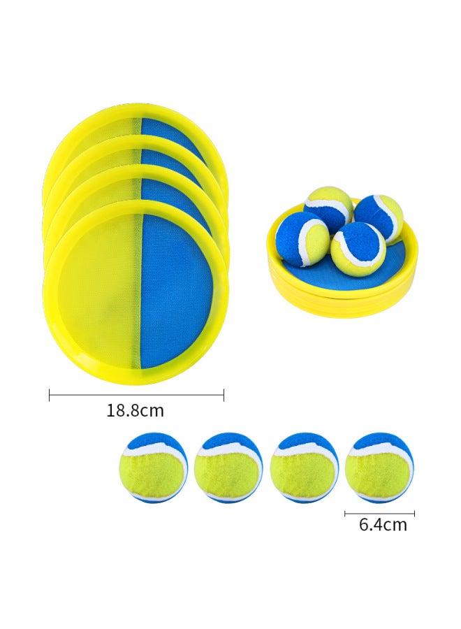Production And Supply Of Parent-child Interactive Outdoor Beach Game Toys Sticky Ball Beat 2 Beat 1 Ball Direct Order,-Specifications:Yellow Racket [blue + Yellow] 4 Shots, 4 Yellow + Blue Hard Balls, Oxford Cloth Storage Bag Packaging - Image 5