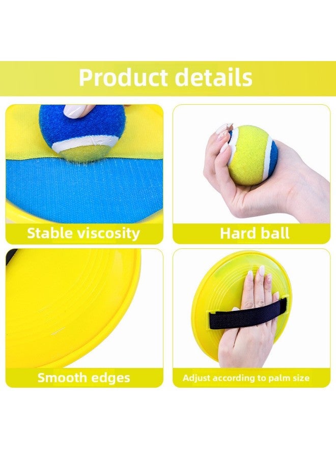 Production And Supply Of Parent-child Interactive Outdoor Beach Game Toys Sticky Ball Beat 2 Beat 1 Ball Direct Order,-Specifications:Yellow Racket [blue + Yellow] 4 Shots, 4 Yellow + Blue Hard Balls, Oxford Cloth Storage Bag Packaging - Image 4