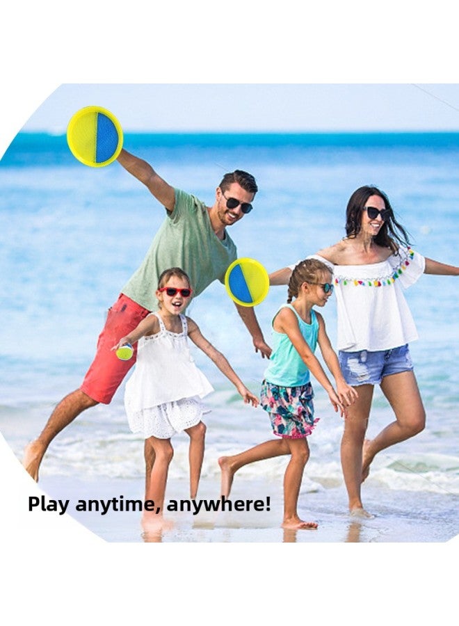 Production And Supply Of Parent-child Interactive Outdoor Beach Game Toys Sticky Ball Beat 2 Beat 1 Ball Direct Order,-Specifications:Yellow Racket [blue + Yellow] 4 Shots, 4 Yellow + Blue Hard Balls, Oxford Cloth Storage Bag Packaging - Image 2