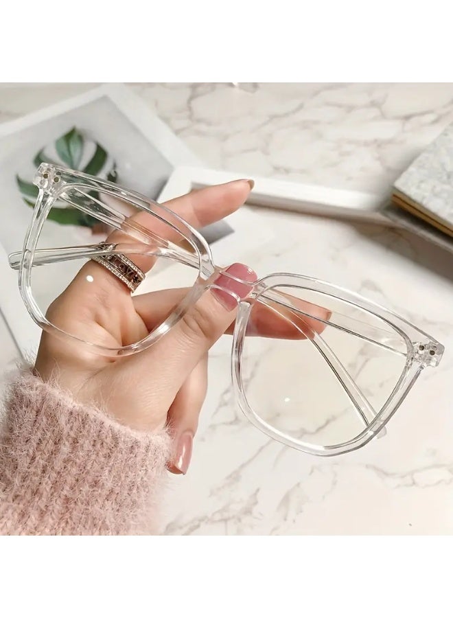 SCENT HOUSE square - glasses, suitable for computers, TVs and mobile phones, clear lenses, lightweight and comfortable (Includes eyeglass case)
,blue lighe blocking glasses,eyeglasses - Image 1