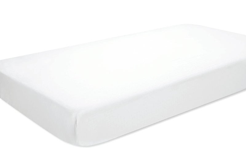 aden + anais aden anais Essentials Classic Crib Sheet 100 Cotton Muslin Super Soft Breathable Tailored Snug Fit Solid White