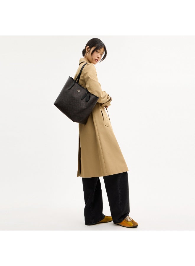 كوتش اوت ليت حقيبة كوتش سيتي توت المصنوعة من القماش الموقّع، من موضة النساء، متعددة الاستخدامات، بسعة كبيرة، مقاس كبير، قابلة للحمل باليد والكتف - Image 2