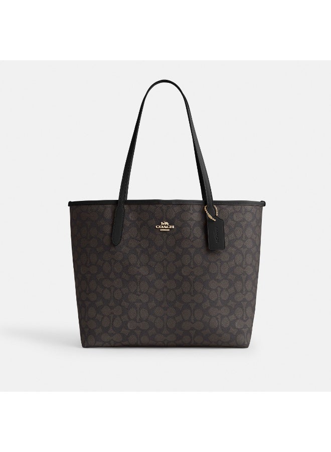 كوتش اوت ليت حقيبة كوتش سيتي توت المصنوعة من القماش الموقّع، من موضة النساء، متعددة الاستخدامات، بسعة كبيرة، مقاس كبير، قابلة للحمل باليد والكتف - Image 5