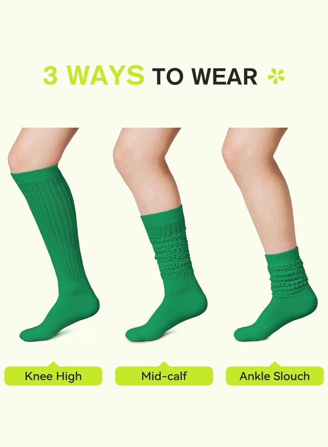 Zando Green Slouch Socks for Women - Soft Green Knee High Scrunchy Socks Long Womens Boot Slouchy Sock Stacked Scrunch Sock One Size - Image 3