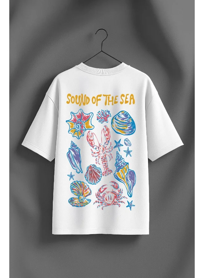 جونبيري JUNEBERRY ® Women’s Pure Cotton Oversized Baggy Fit Drop Shoulder Half Sleeve Round Neck Front & Back Printed T-Shirt (OS_JB_SSEA_WT_L)