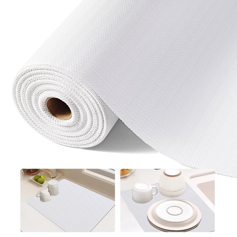 TEZZ Shelf Liner, 11.8 Inches x 20 FEET Non-Slip Kitchen Cabinet Liner, Washable Oil-Proof Non-Adhesive Contact Paper for Drawer, Cabinet, Shelves, Cupboard, Refrigerator, Storage, Desks, Countertop - Image 5