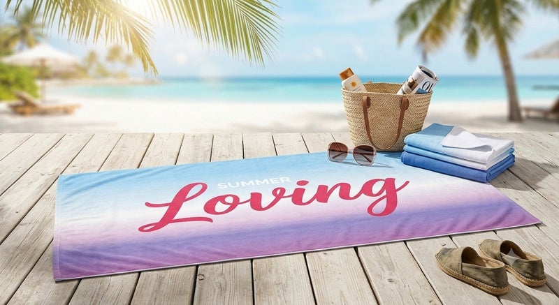 SUMMER LOVING Beach Towel – Sky Print – Multicolor – 140 × 70 cm - Image 2