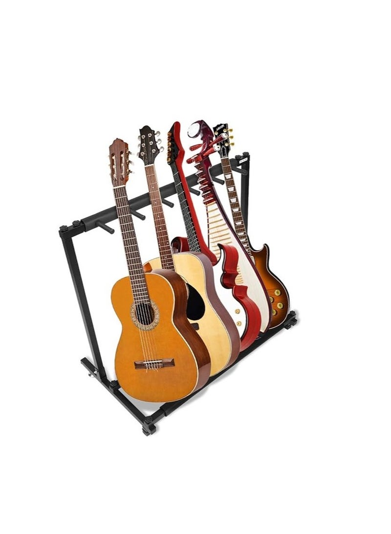 Generic Guitars Display Stand Rack, 5 Way Universal Guitars Storage Holder Organising Stand, Stable Iron Frame with Soft Rubber Cover Guitar Collection Rack Organiser for Training room Store Home  - Image 5
