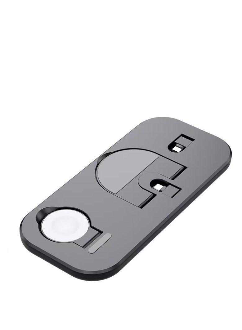 general Three in one wireless charger multifunctional charging base suitable for 6-13 series mobile phones, watches, headphones (black universal version) - Image 3