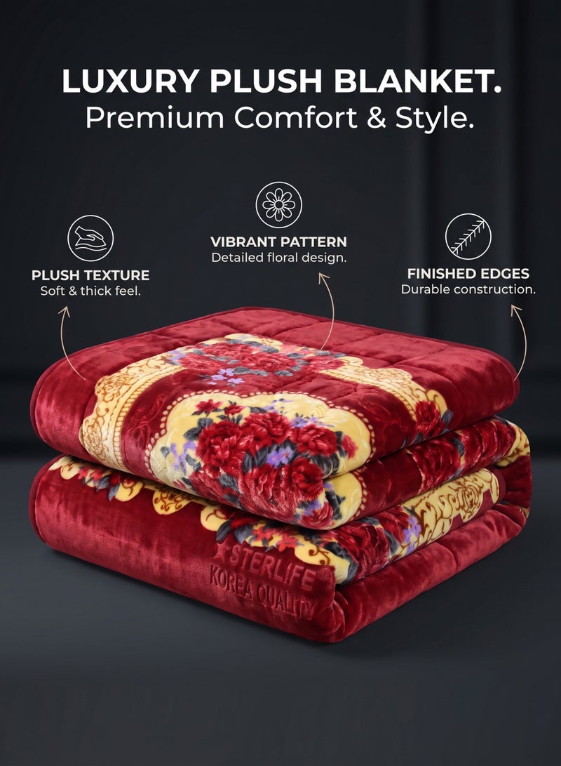 Stargold Korea Quality Plush Soft Warm Blanket 220x240cm 14lbs Bed Blanket 1ply Big Blanket Double Bed Winter Blanket Throw Bedding Set, SL-BL4411 - Image 2