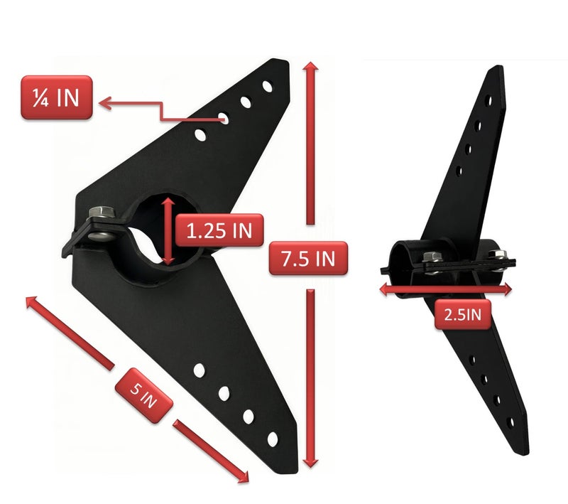 NyVoozy for NK-180s Marine Steering Triangle, Black Powder Coated Aluminum, for Kayak and Trolling Motors (black) - Image 2