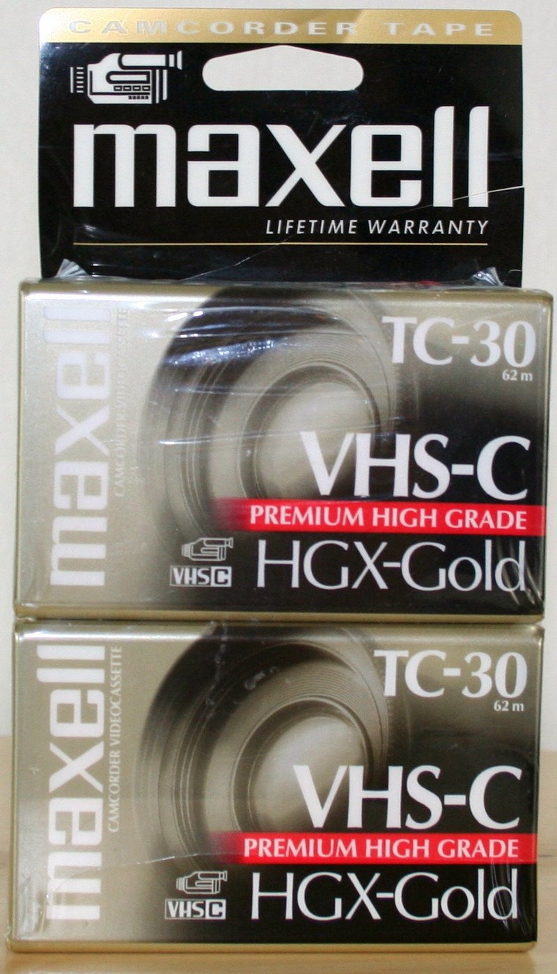Maxell 203020 HGX-Gold TC-30 Camcorder Video Cassette, 2 Pack - Image 1