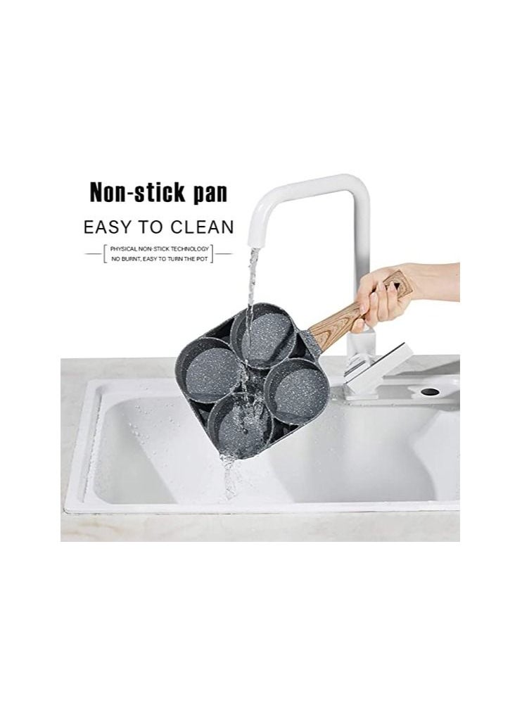 Generic - Breakfast Pan Nonstick All-In-One 3 Section Frying Pan Divided Frying Grill Pan for Egg Bacon and Burgers Suitable for Gas Stove & Induction cooker(four section) - Image 1