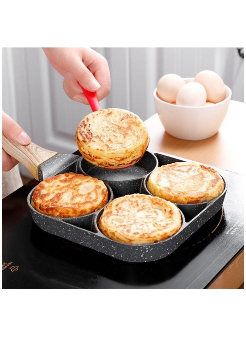 Generic - Breakfast Pan Nonstick All-In-One 3 Section Frying Pan Divided Frying Grill Pan for Egg Bacon and Burgers Suitable for Gas Stove & Induction cooker(four section) - Image 1
