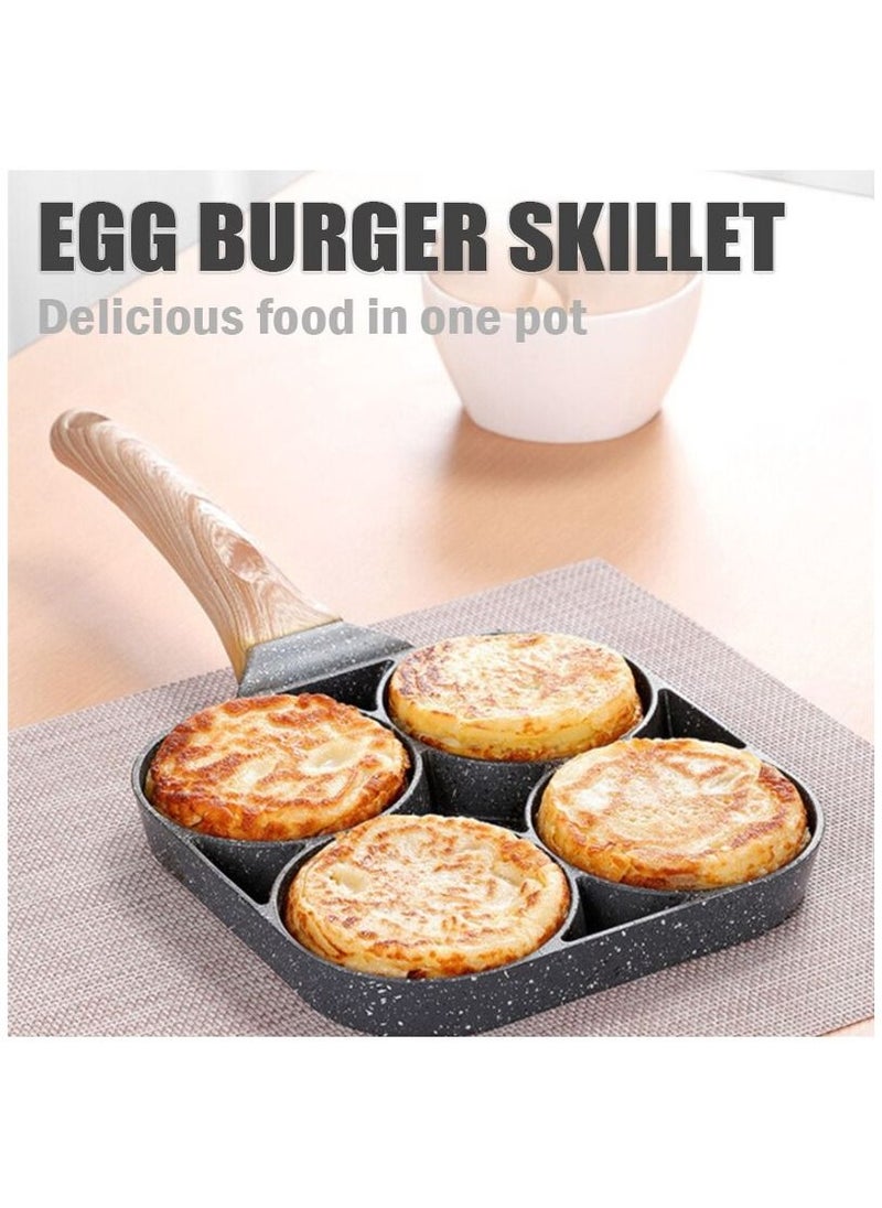 Generic - Breakfast Pan Nonstick All-In-One 3 Section Frying Pan Divided Frying Grill Pan for Egg Bacon and Burgers Suitable for Gas Stove & Induction cooker(four section) - Image 1