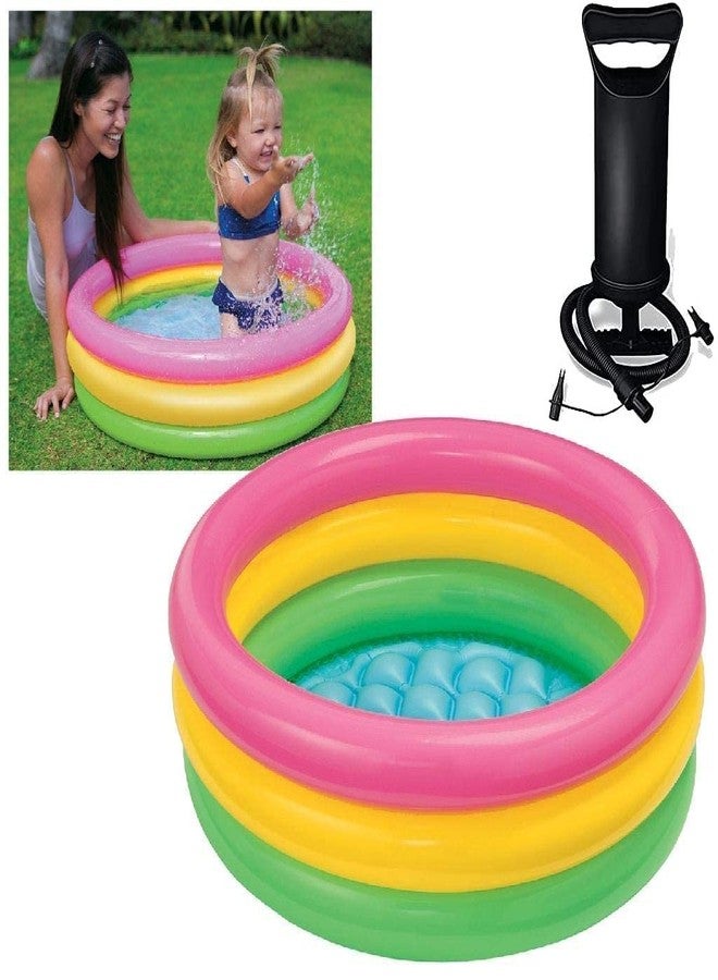 غلان حوض سباحة/حمام مائي للأطفال من جلان/متعة الصيف مع مضخة هواء (متعدد الألوان) (2 قدم) - Image 1