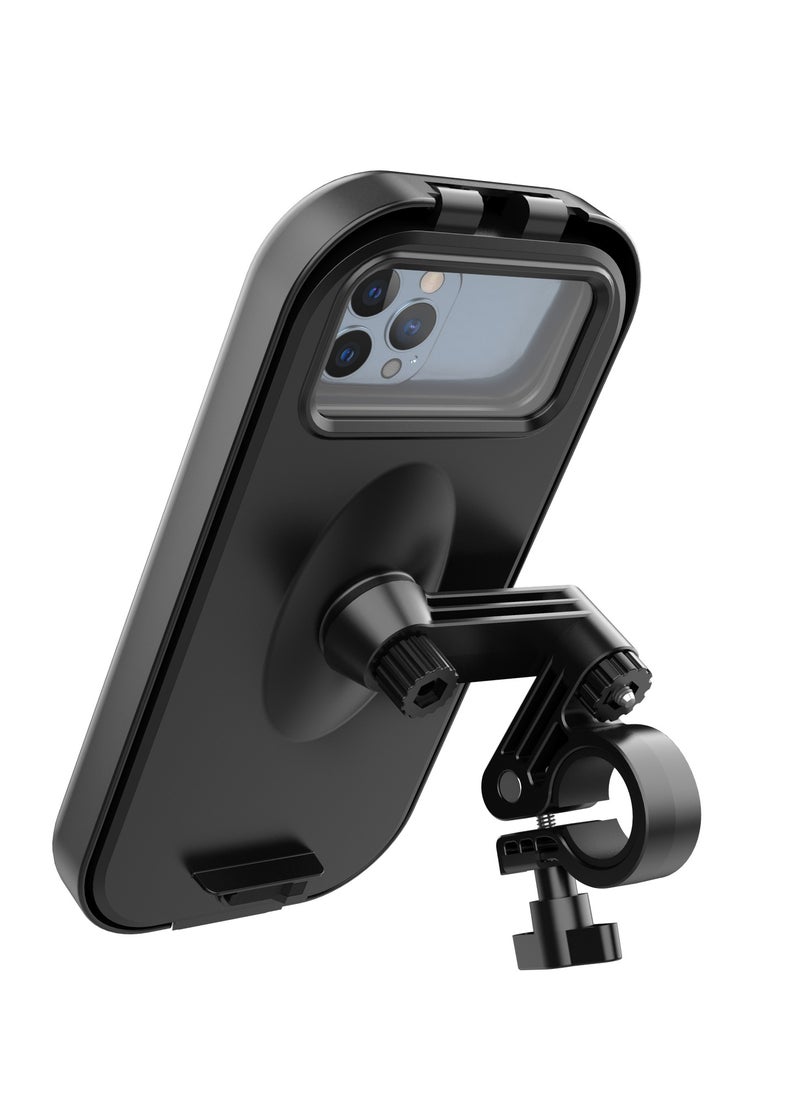 HouDeOS Cycle Phone Holder Waterproof,Motorcycle Handlebar Mount,Mountain Bicycle Cellphone Clamp，Scooter Phone Clip Freely Adjustable  - Image 2