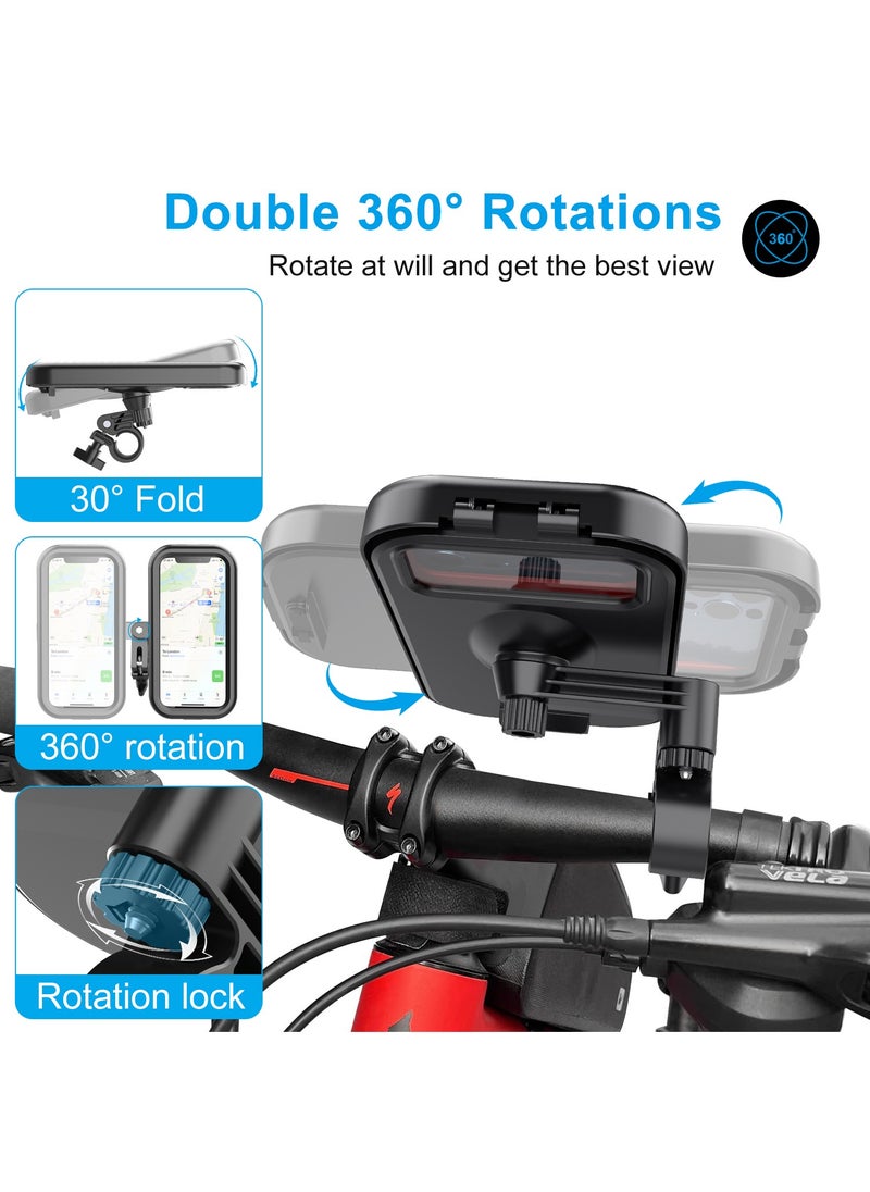 HouDeOS Cycle Phone Holder Waterproof,Motorcycle Handlebar Mount,Mountain Bicycle Cellphone Clamp，Scooter Phone Clip Freely Adjustable  - Image 5