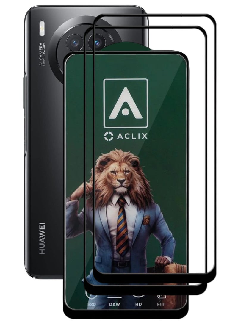 ACLIX 2 Pieces Antistatic ESD Dustproof Premium Quality High Definition Tempered Glass Screen Protector Designed For Huawei nova 8i - Image 1