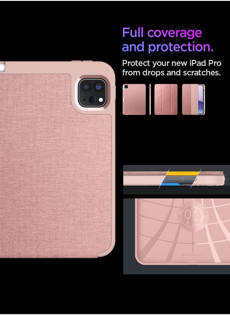 Spigen Urban Fit iPad Pro 13 inch Case Cover M4 (2024) with Pencil Holder - Rose Gold  - Image 4