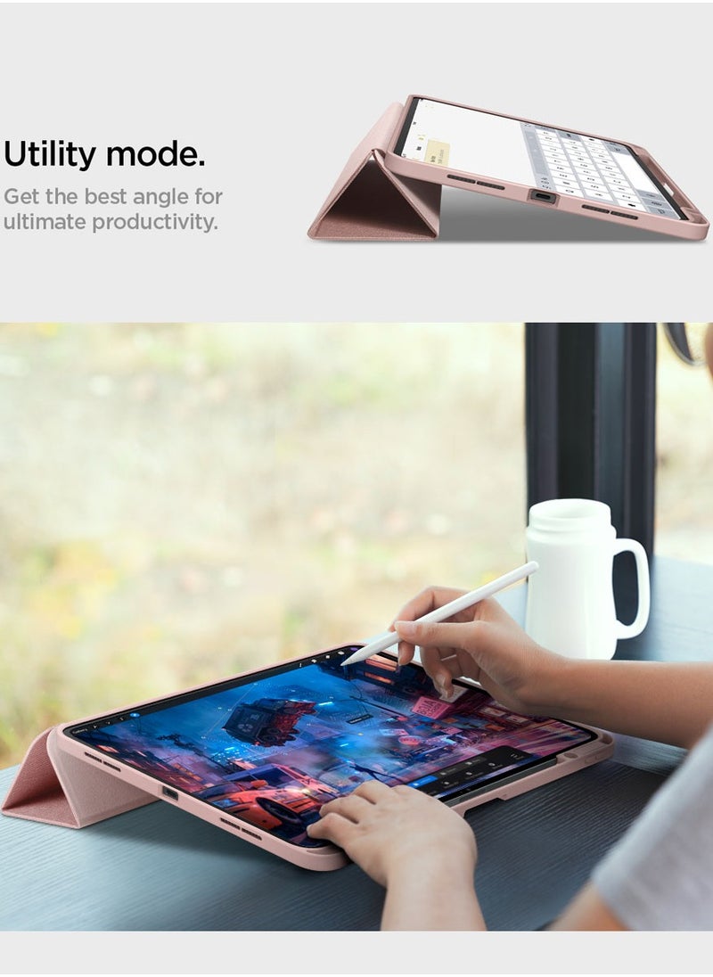 Spigen Urban Fit iPad Pro 13 inch Case Cover M4 (2024) with Pencil Holder - Rose Gold  - Image 5