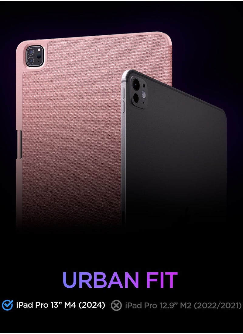 Spigen Urban Fit iPad Pro 13 inch Case Cover M4 (2024) with Pencil Holder - Rose Gold  - Image 2