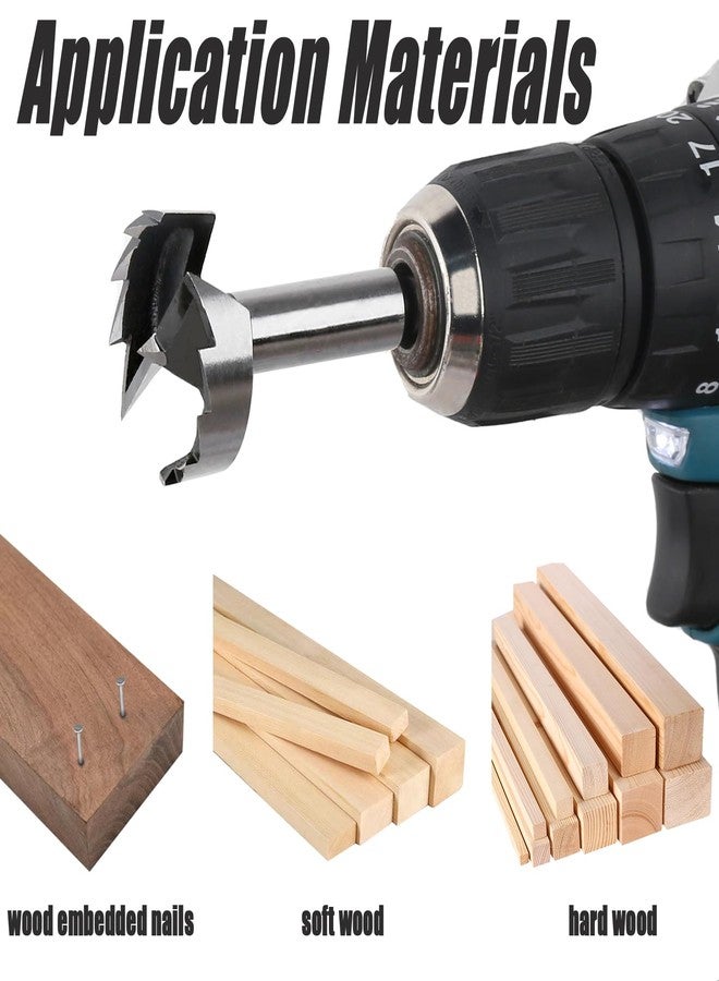 Vearter 16PCS Forstner Drill Bit Set, 1/4'' to 2-1/8'' HCS Multi-Tooth Woodworking Tools with Hex Shank, Hole Saw Cutter Hinge Boring Bit Kit for Solid Wood, MDF, Particleboard - Image 3