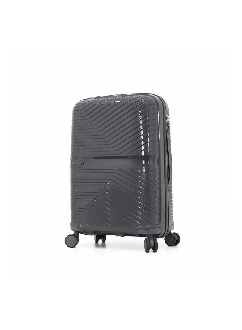 فانكل 3-Piece Hard-Side Polypropylene Luggage Set – Lightweight, Durable, Spinner Trolley with TSA Lock,Grey (BC-12"S-20",M-24",L-28",XL-32")