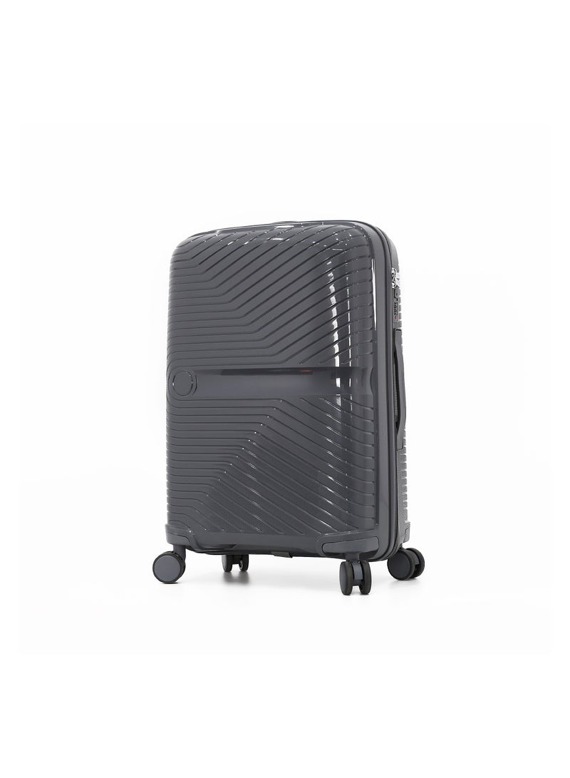 Fancl 3-Piece Hard-Side Polypropylene Luggage Set – Lightweight, Durable, Spinner Trolley with TSA Lock,Grey (BC-12"S-20",M-24",L-28",XL-32") - Image 2