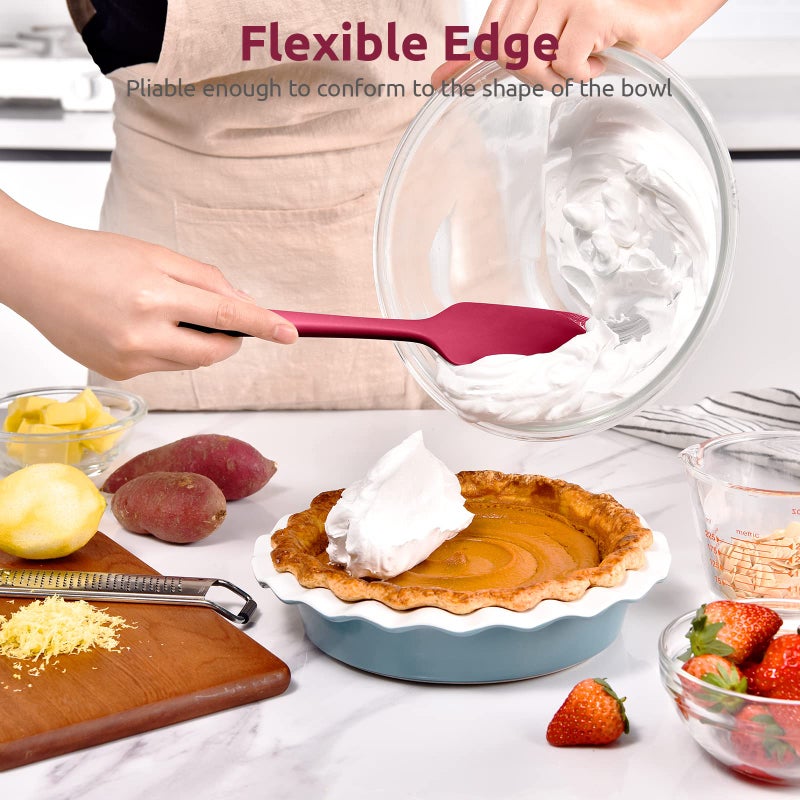 U-Taste Heat Resistant Silicone Large Spatula: U-Taste 600F High Heat Flexible 11.38in Silicon Mixing Stirring Cooking Scraping Baking Bowl Scraper Seamless Spreader for Kitchen Nonstick Cookware (Red) - Image 4