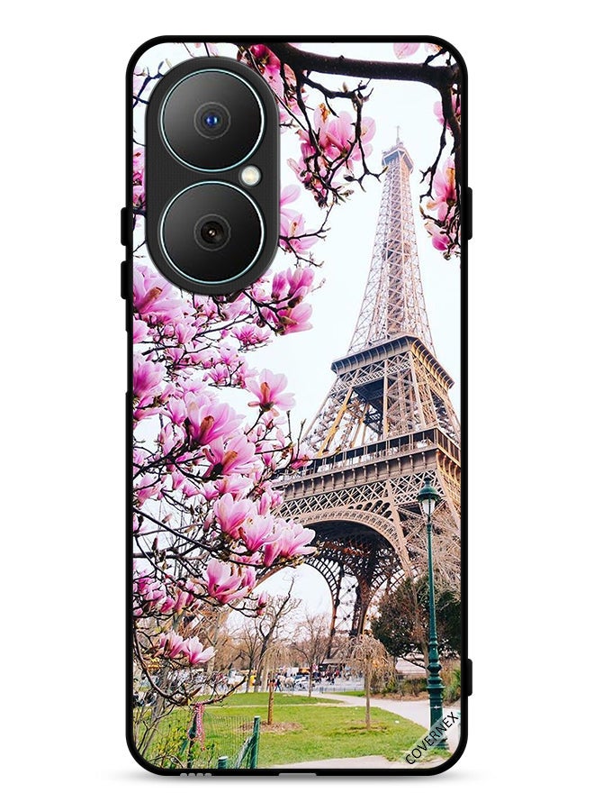 Covernex Huawei Nova Y73 Protective Case Cover Flowers & Eiffel Tower