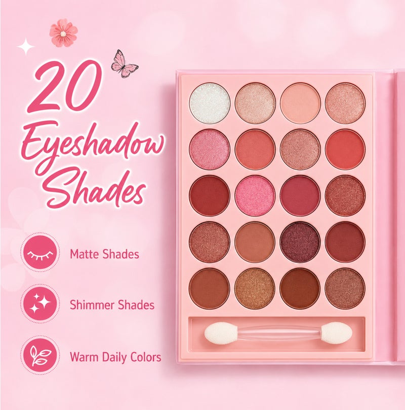Me Now All in One Makeup Palette Butterfly Eyeshadow Kit with Blusher, Highlighter, Eyebrow Powder Lip Colors Mirror and Applicator (Purple Butterfly) - Image 3