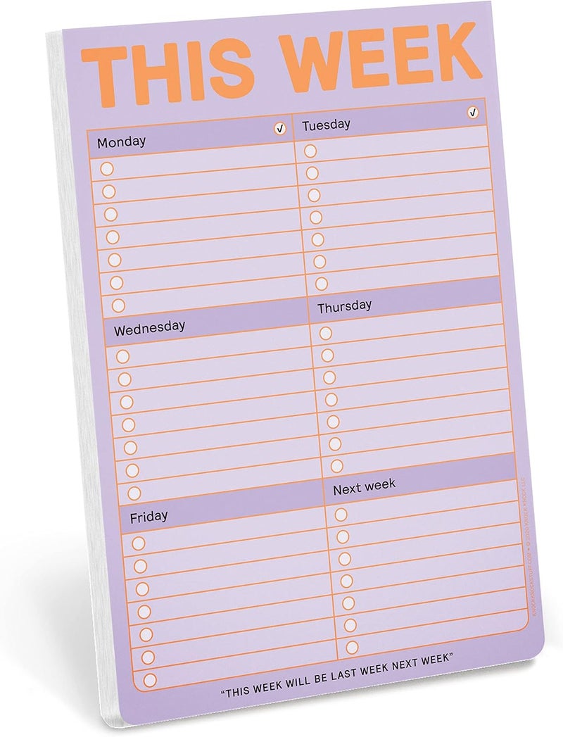 Knock Knock This Week Pad, to Do List Notepad, 6 x 9-inches (Pastel Edition) - Image 1