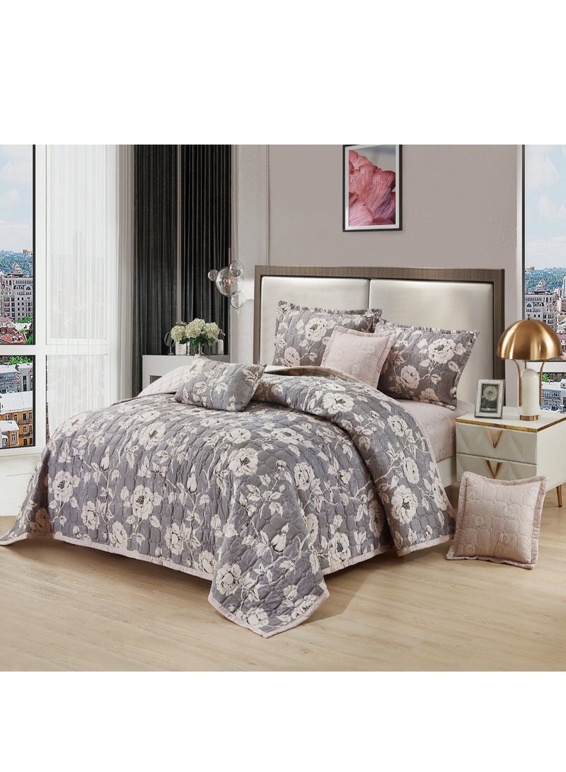 Microfiber Double Bedspread, Fits 200 x 200 cm, 7 Pieces