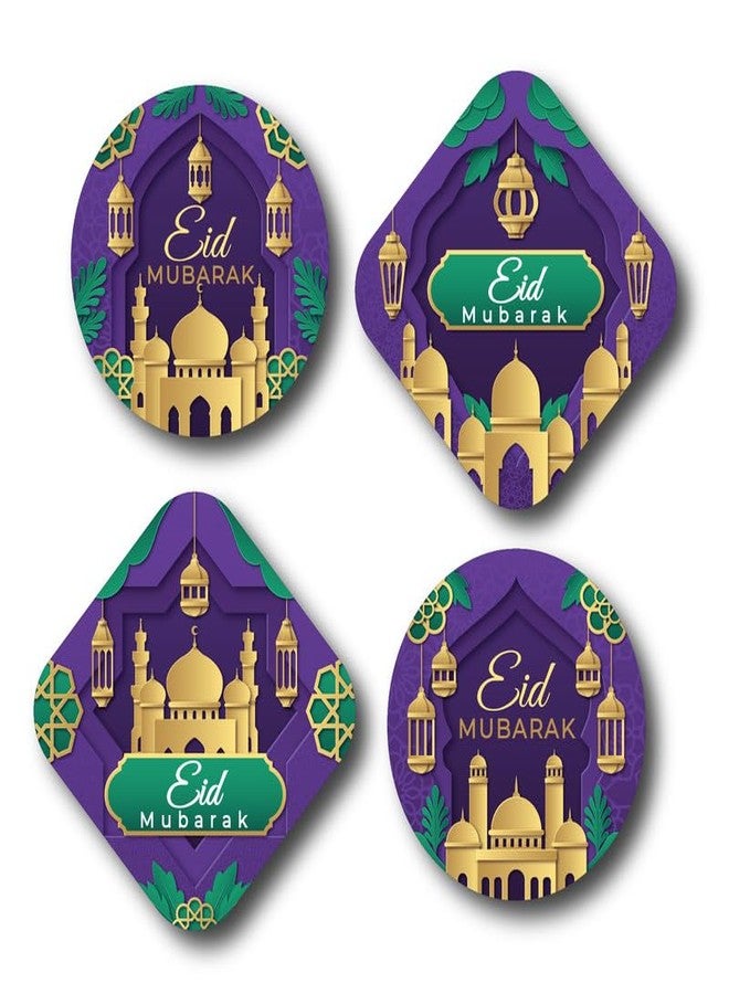 D2C Eid Mubarak Stickers for Gift Wrapping and Packaging | Paper Adhesive Labels, 1.25 Inch (32 mm) Qty :52pc - Image 1