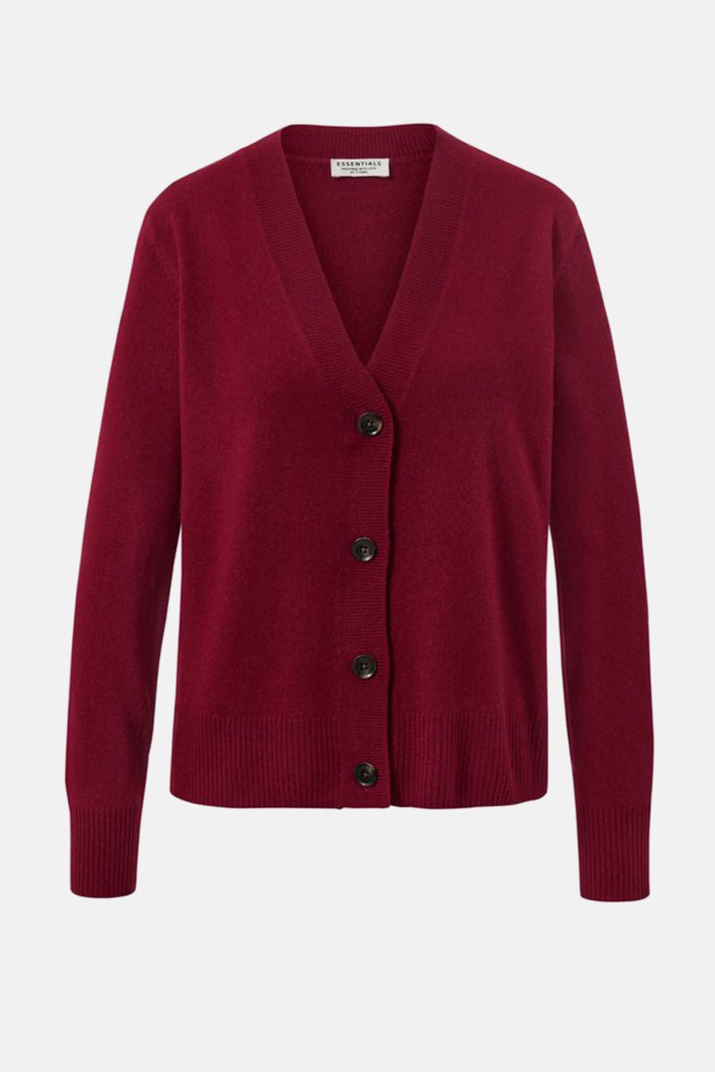 Tchibo كارديجان محبوك بأكمام طويلة على شكل V للنساء، أحمر - Image 2