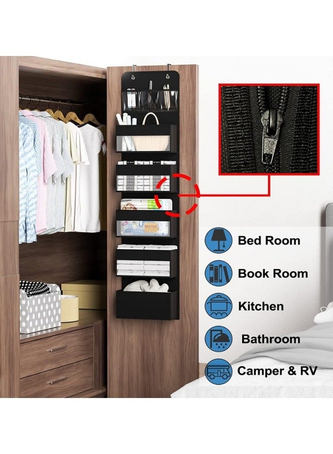 MIXDE Heavy Duty Door Hanging Organizer Baby Storage Door Organizer Door Hook with 5 Large Pockets for Cosmetics, Toys and Sundries - Image 3