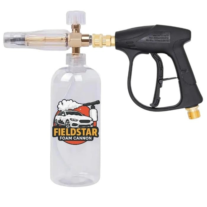Fieldstar Car Pressure Washer Gun with Foam Cannon | Heavy Duty Car Wash Foam Gun with 1/4" Quick Connector & 1L Bottle | Compatible with STARQ, Vantro, Aimex, Shakti, iBELL & Most Pressure Washers - Image 1