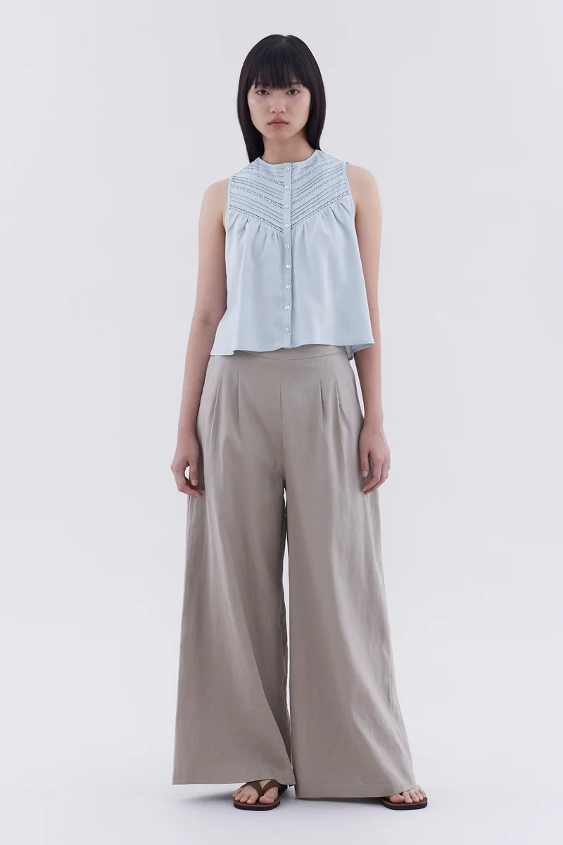 ذا اديتورز ماركت Portia High-Rise Double Pleat Pants