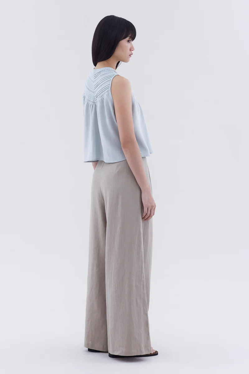 ذا اديتورز ماركت Portia High-Rise Double Pleat Pants