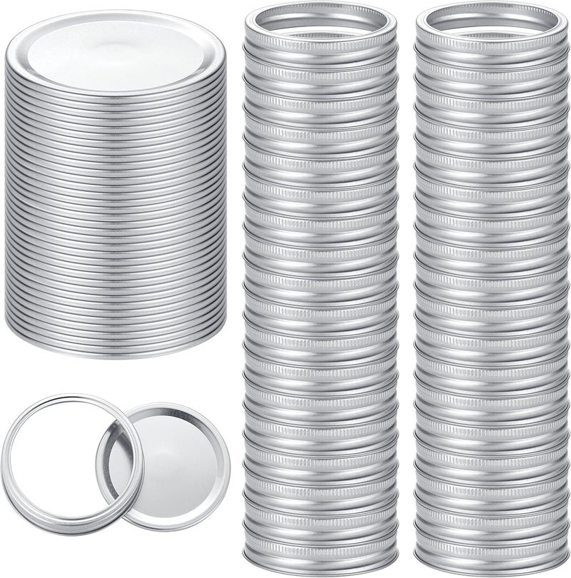 EvaHab 72Pcs Canning Lids with Rings Wide Mouth, for Ball, Kerr Jars - Split-Type Metal Mason Jar Lids for Canning - 100% Fit & Airtight for Regular Mouth Jars (36Lids+36Rings for Wide Mouth) - Image 1
