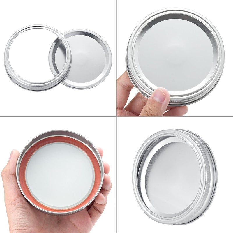 EvaHab 72Pcs Canning Lids with Rings Wide Mouth, for Ball, Kerr Jars - Split-Type Metal Mason Jar Lids for Canning - 100% Fit & Airtight for Regular Mouth Jars (36Lids+36Rings for Wide Mouth) - Image 4
