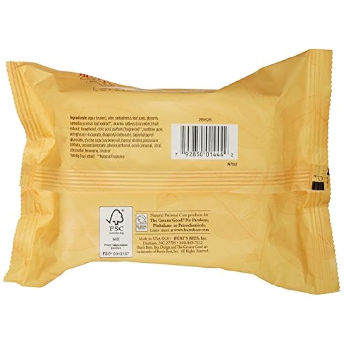 Burt's Bees Sensitive Facial Cleansing Towelettes with White Tea Extract - 30 Count (Pack of 2) - Image 2