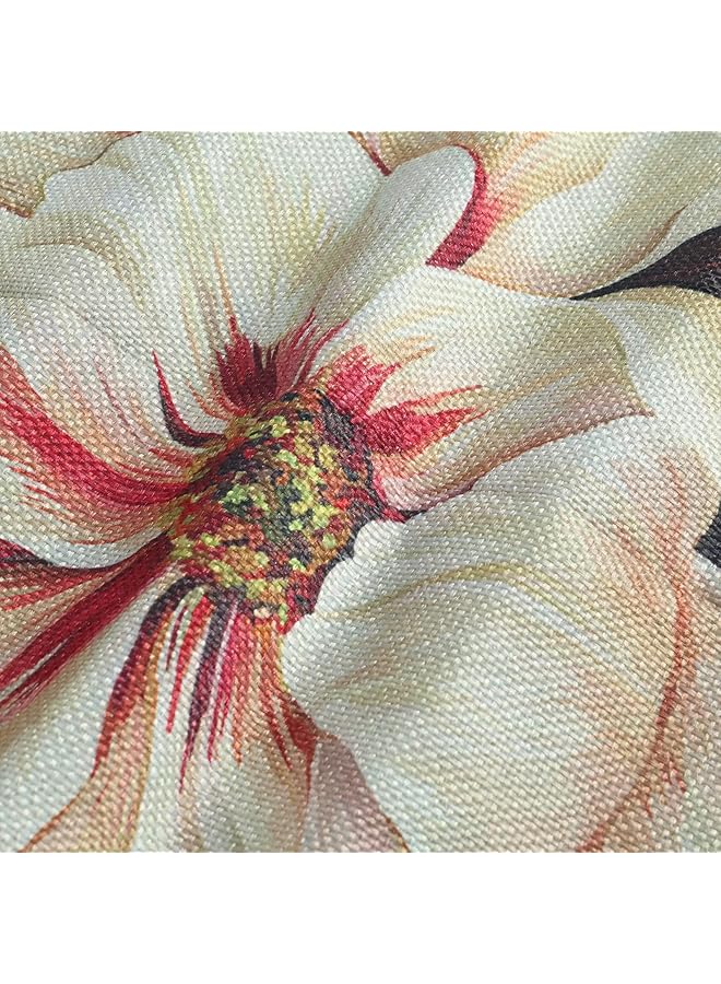 erorex 4 Pack Red Peony Flower Cushion Covers Polyester Linen Pillowcases Suitable For Sofa Couch Bedroom Indoor Outdoor Decor Set 45 X 45 Cm - Image 4