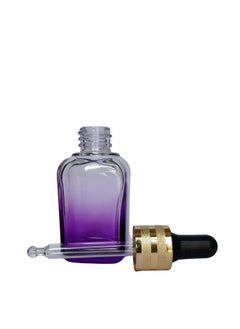 Devinez Devinez Multipurpose Premium Purple Gradient Square Glass Bottle, 30 ml with Golden Black Glass Dropper (Pack of 6), for Serum, Essential Oils, Blends, Skin Care, Travel, Toners, Cosmetic & DIY  - Image 3