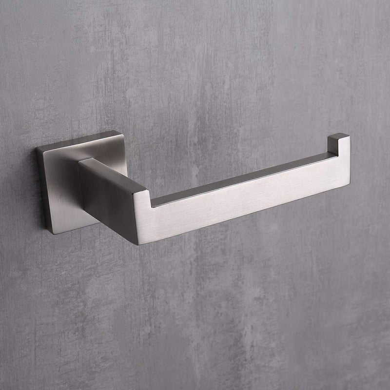 TASTOS Toilet Paper Holder Brushed Nickel 2 Pack  Toilet Tissue Roll Holders Dispenser and Hangers Wall Mounted for Bathroom & Kitchen  Stainless Steel Modern Square Style (Silver) - Image 4