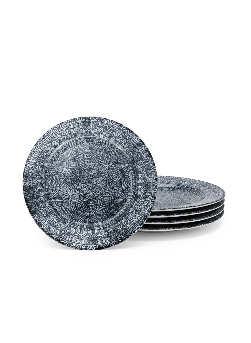 EDESSA طبق عشاء دائري من السيراميك إديسا جينكو 27 سم، متعدد الألوان (طقم من 4) - Image 1